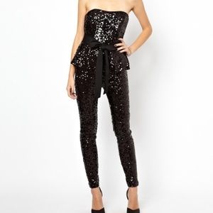 ✨FRENCH CONNECTION SEQUIN PEPLUM JUMPSUIT